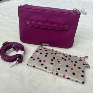THIRTY-ONE Jewell Street Style Purse Hot Pink Pebble Crossbody Clutch